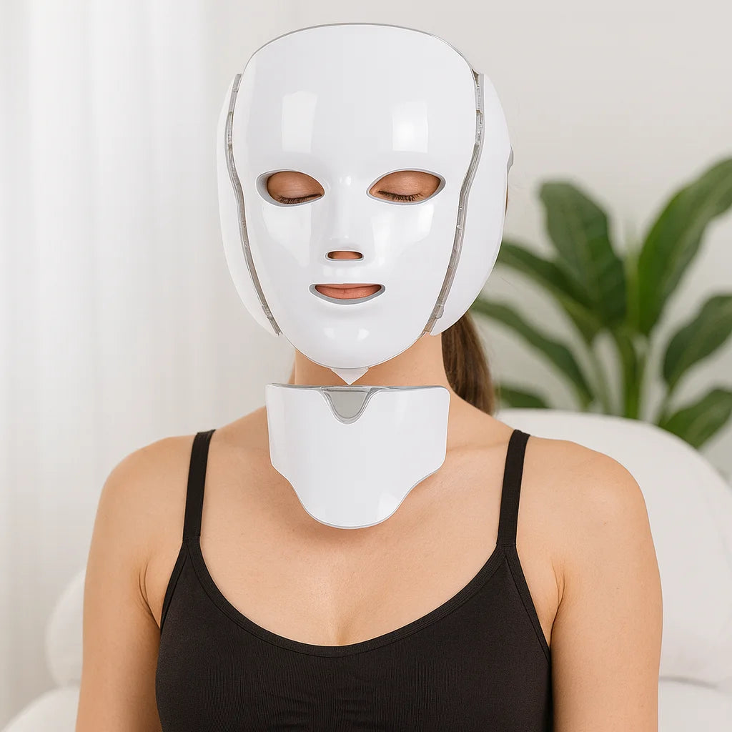 7 Colors LED Facial Mask With Neck &ndash; Skin Rejuvenation US plug