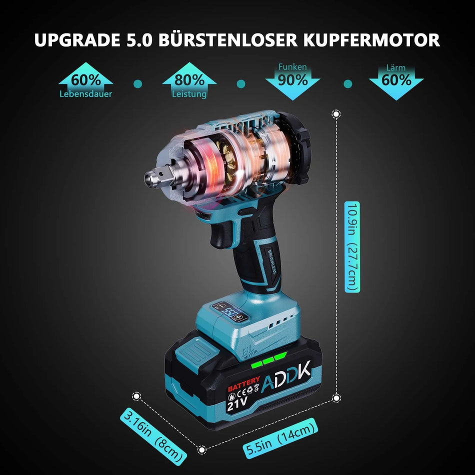 Urban Luxe 21V Električni ključ z digitalnim zaslonom 6 hitrosti