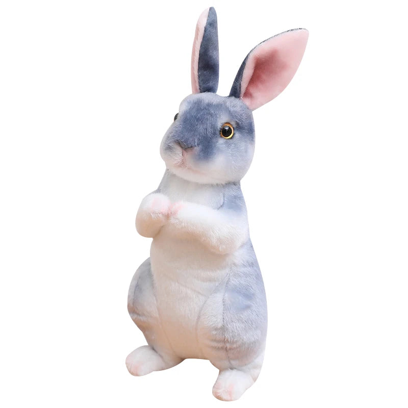 Realistic Rabbit Plush Doll - Cute Furry Bunny Toy for Home Decoration