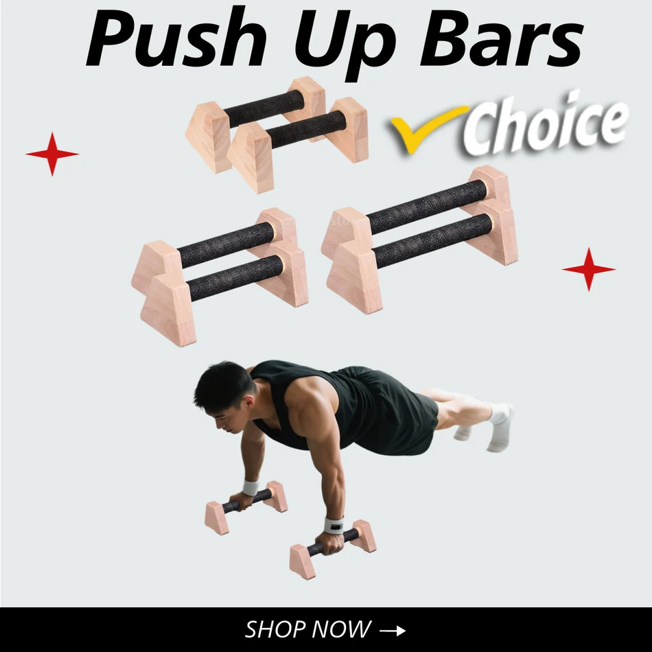 Drevené Push Up tyče s protišmykovými stojanmi, Portable Home Gym