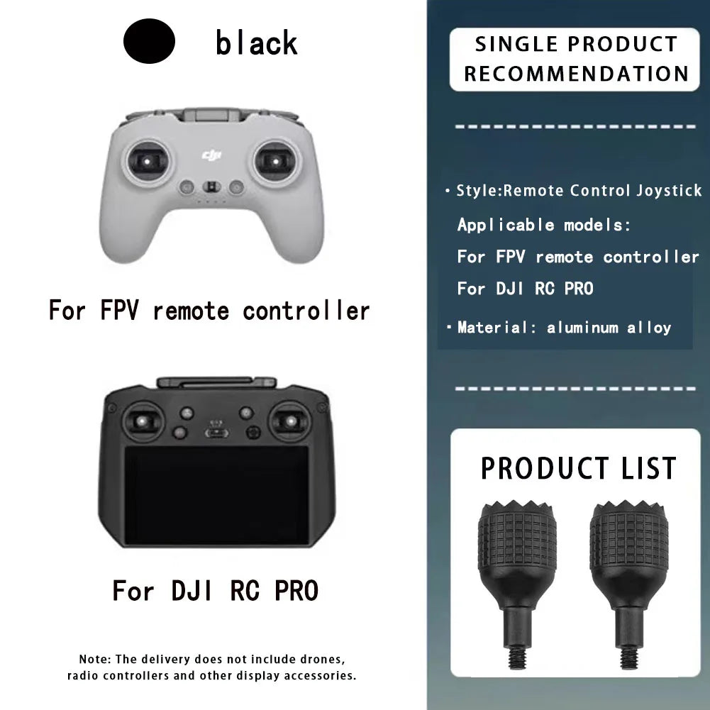 Aluminum Joystick Sticks for DJI Mini 4 Pro &amp; RC Controllers black for RC PRO / CHINA