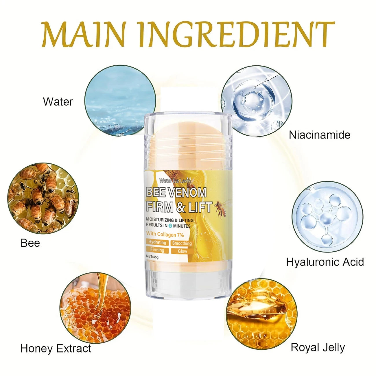 Water Ice Levin Bee Venom Body Multi-Wrinkle Cream &ndash; Firming and Moisturizing Formula