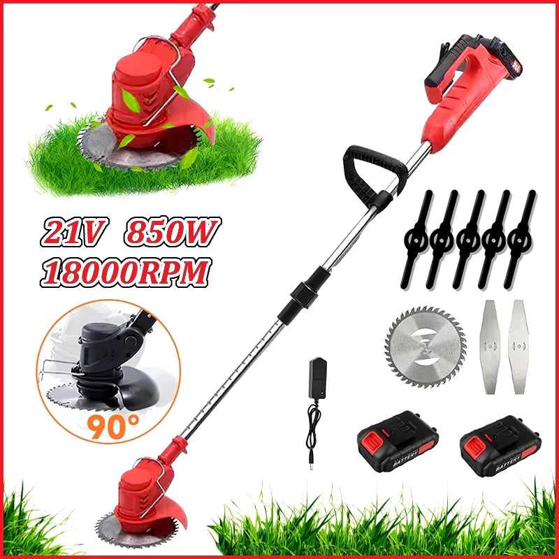 21V Cordless Grass Trimmer Brush Cutter Pruning Tool Garden