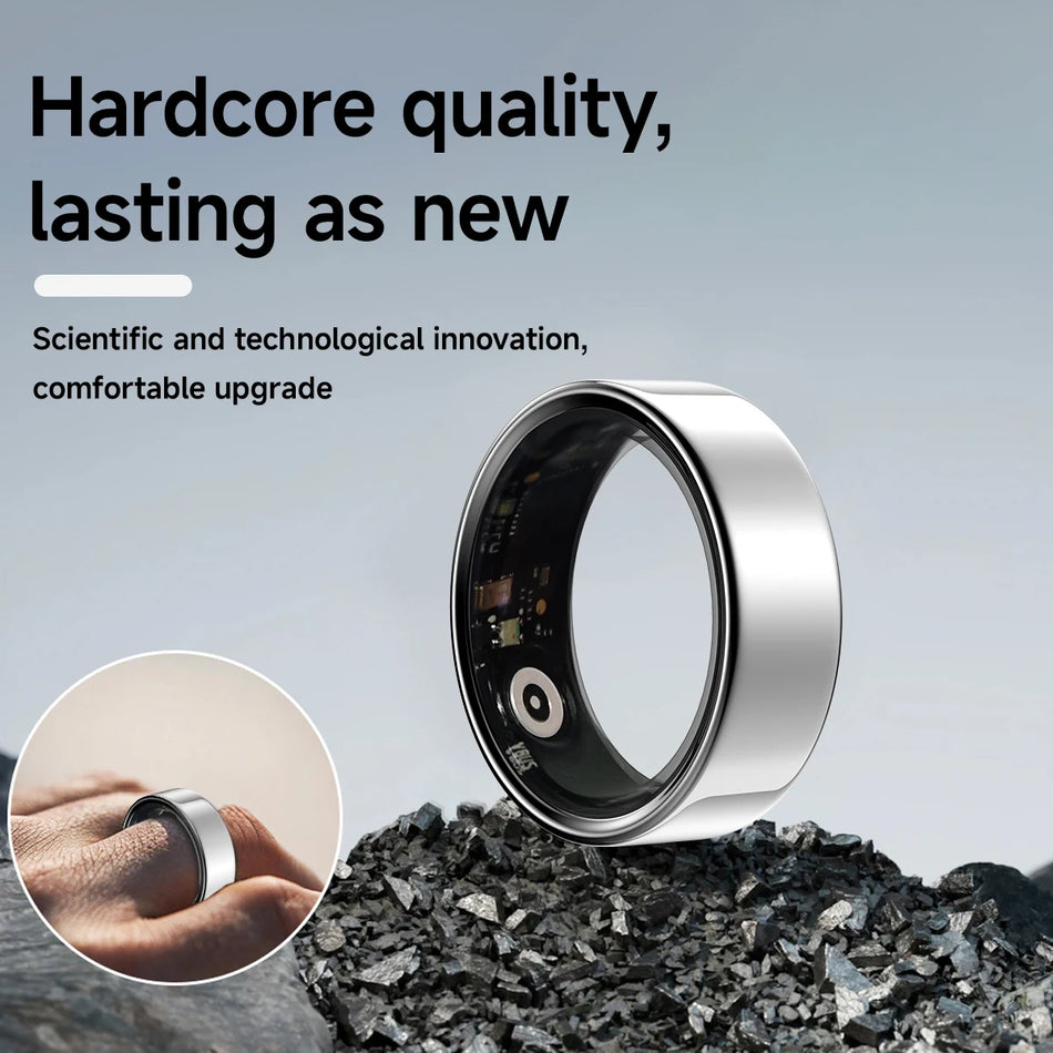 Smart Ring with Sleep Monitoring, SpO2 and Blood Pressure, Multi-Sport Mode