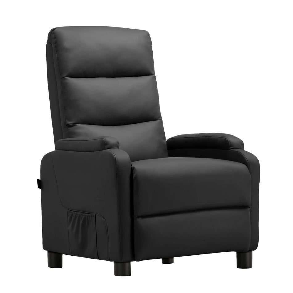 COMHOMA Reclinerande Fåtölj Med Fotstöd Och Dun Kudde