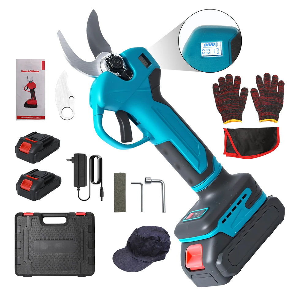 Podadora Elétrica Sem Fios e Sem Escovas com Duas Baterias de 21V