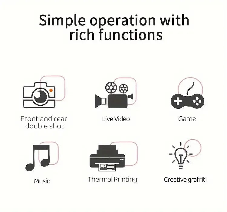 Instant Print Camera With Video Recording - 2.8in Screen