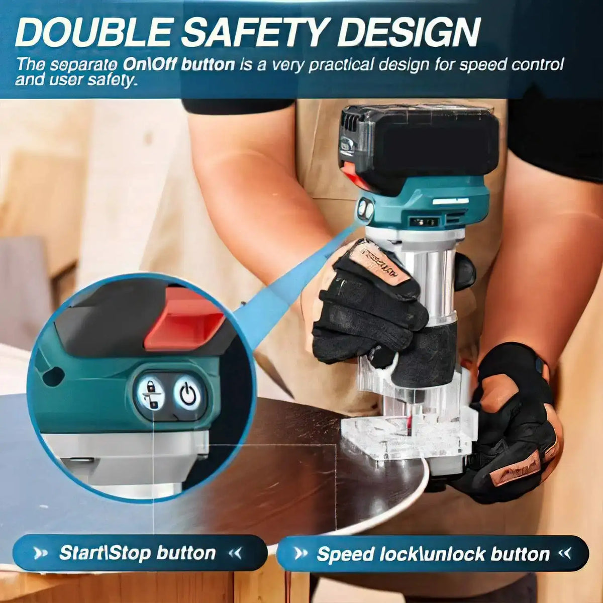 6 Speeds Brushless Cordless Wood Router For Makita 18V