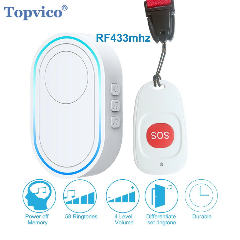 Topvico SOS Button Wireless Elderly Panic Alarm &ndash; 433MHz