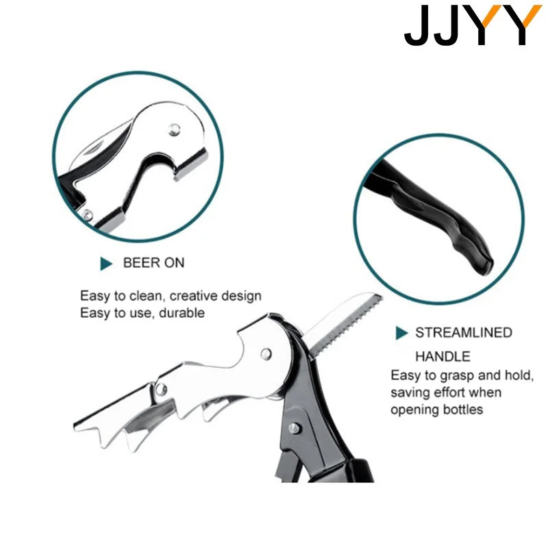 Creative Stainless Steel Wine and Beer Bottle Opener with ABS Handle