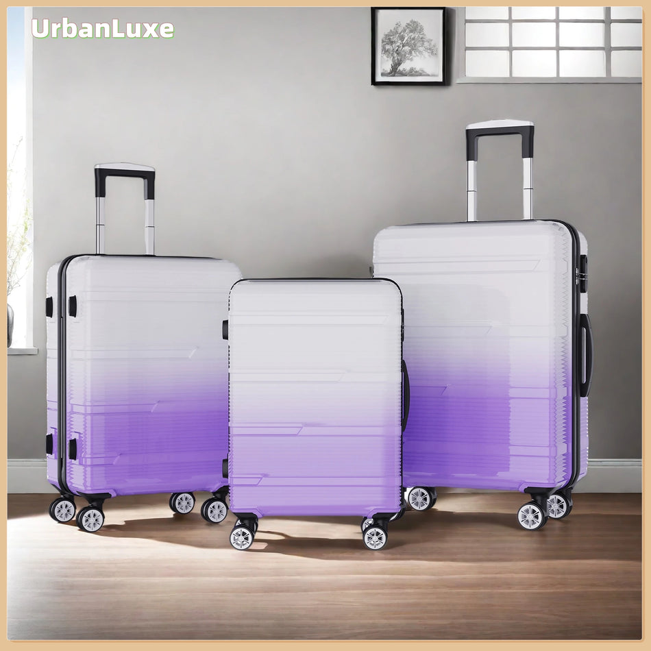 Urban Luxe 3 Piece Luggage Set 20 24 28 Inch ABS Gradient