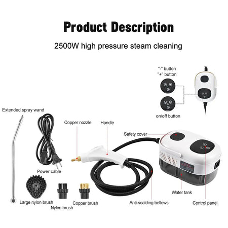 2500W High Pressure Steam Cleaner 105C 3 Bar 220V 110V