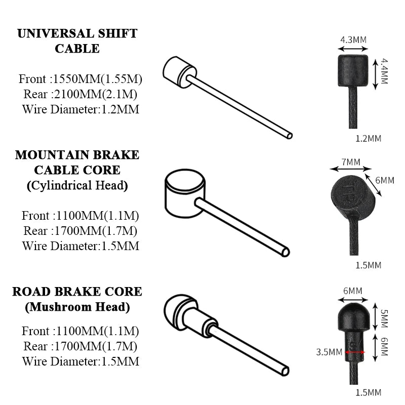 2Pcs Coated Brake Shift Cable MTB Road Bike &ndash; Durable Universal Derailleur Lines