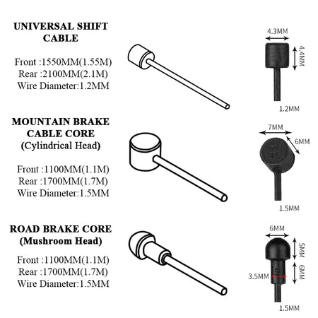 2Pcs Coated Brake Shift Cable MTB Road Bike &ndash; Durable Universal Derailleur Lines