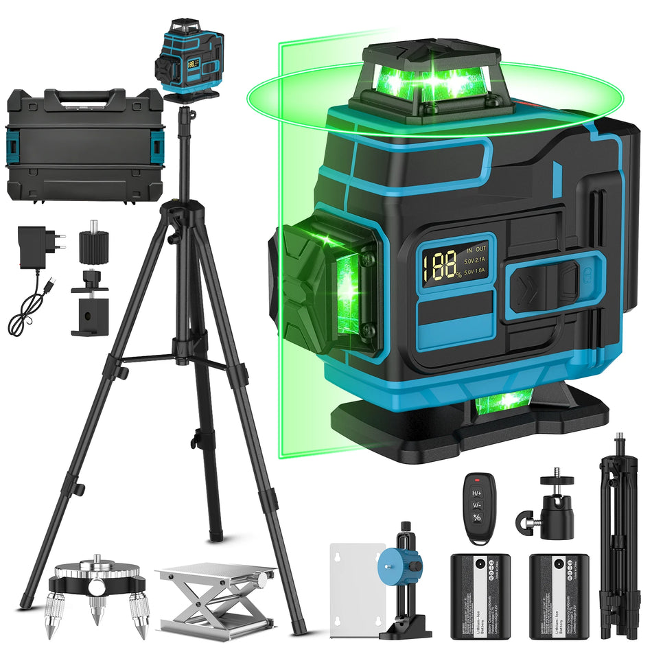 Nível a Laser de 16 Linhas com Auto Nível 360 Graus Tripé 1.2M