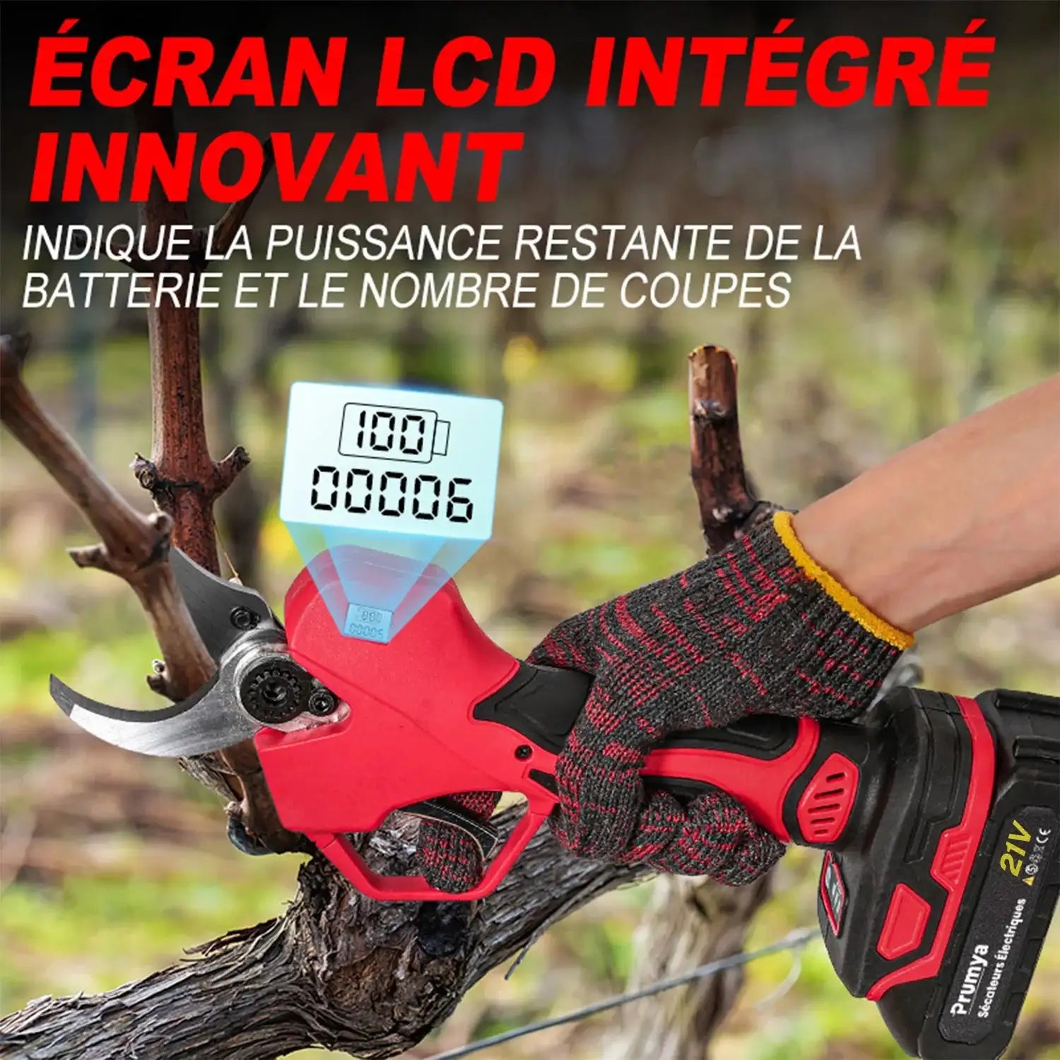 1000W Brushless Cordless Pruning Shears 5cm For Makita 18V