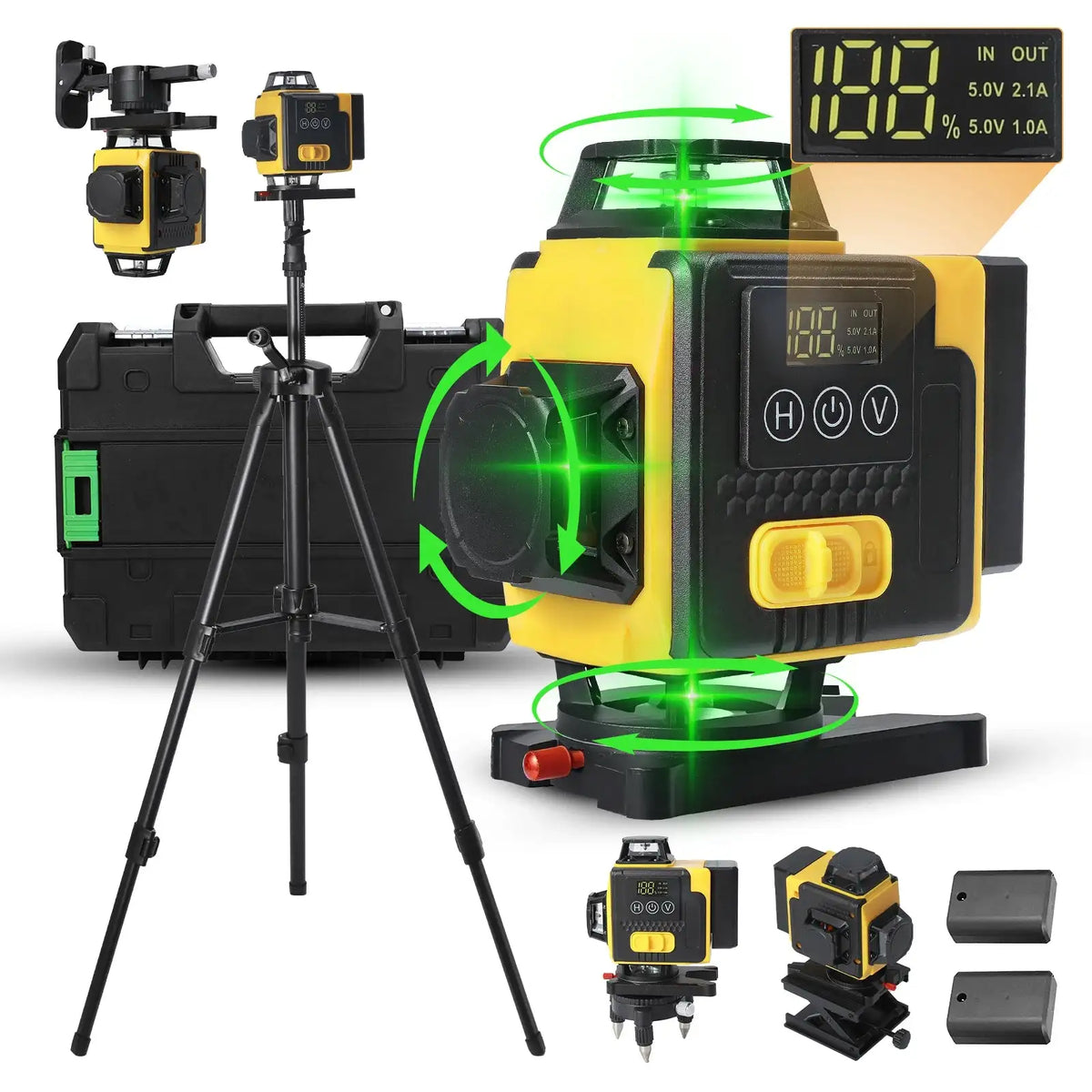 4D 16 Lines Laser Level 360 Self Leveling Tool Tripod