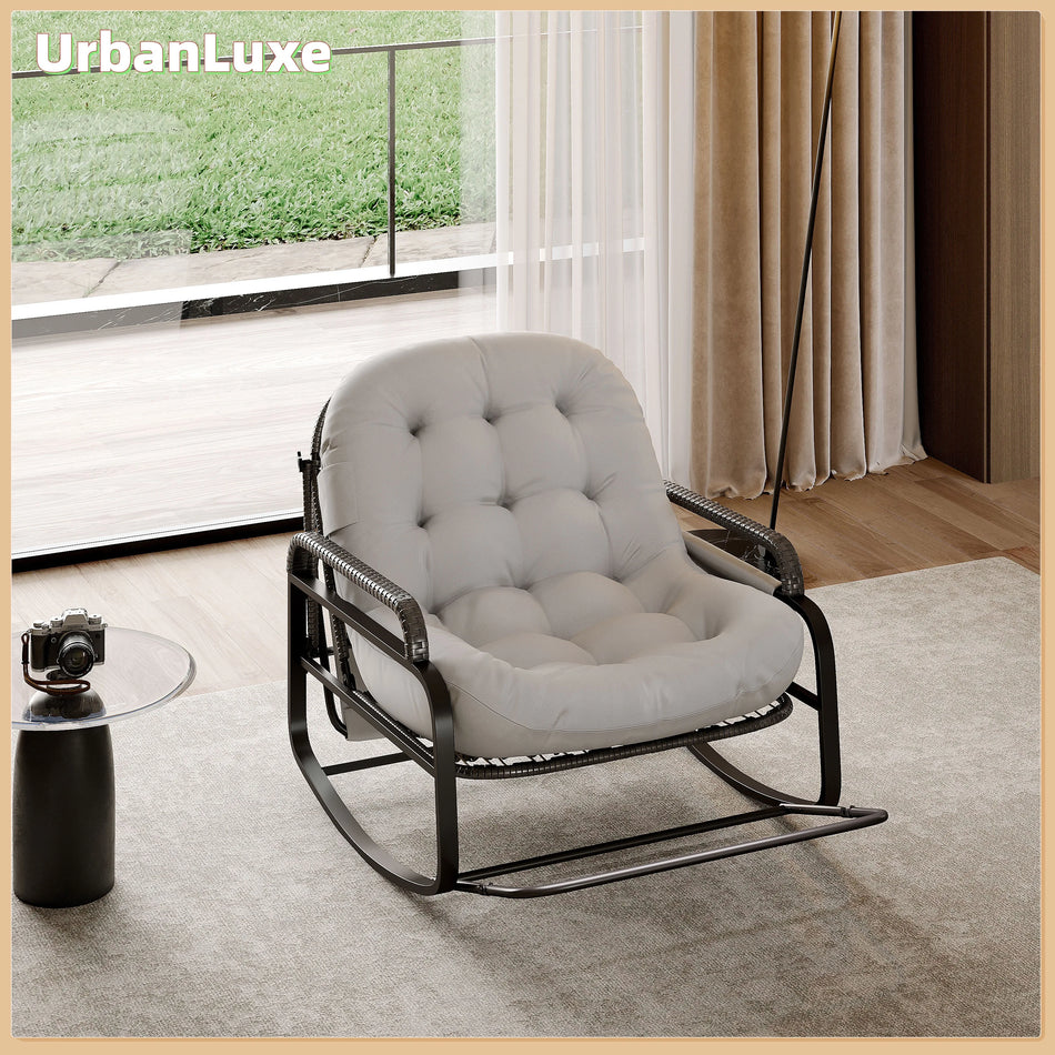 Уличное кресло-качели UrbanLuxe с складным подножием серого цвета