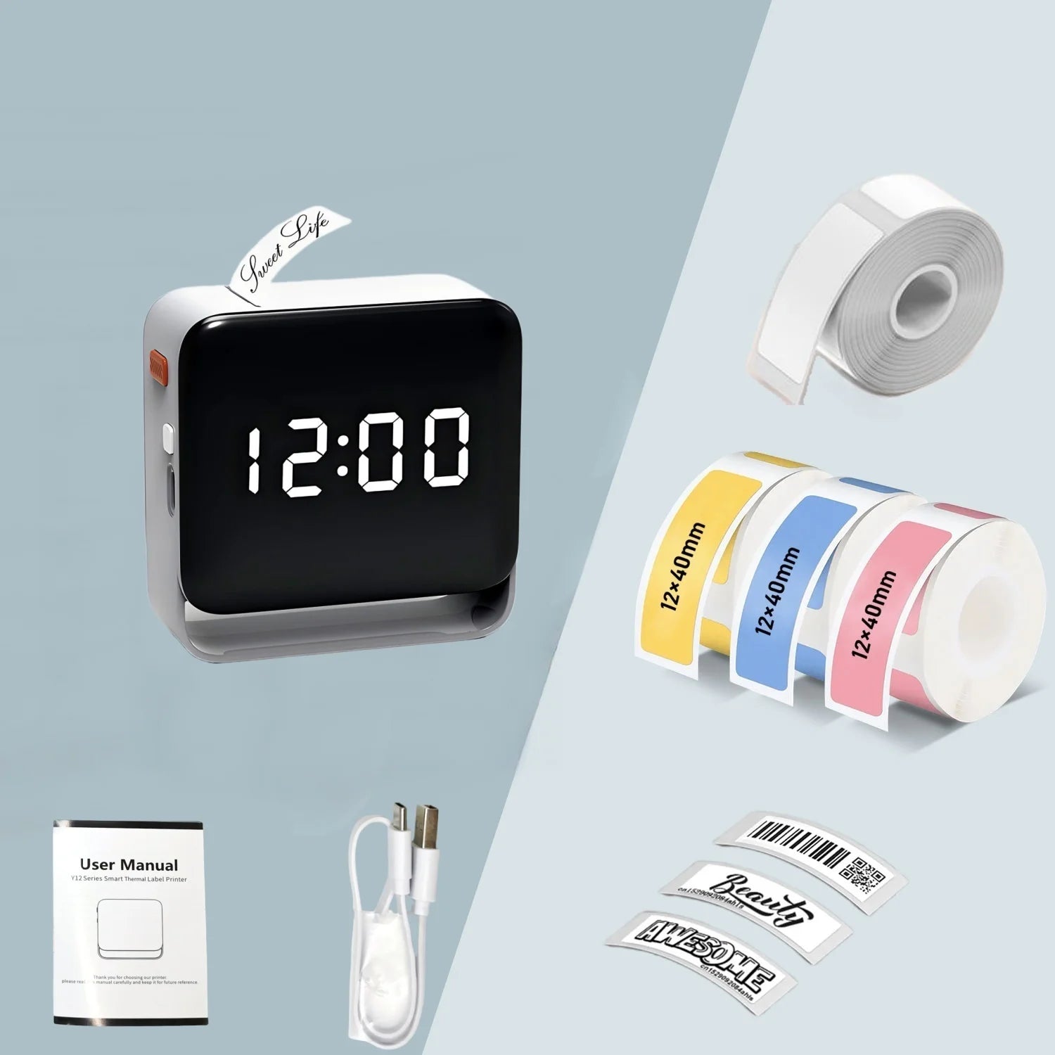 Label Maker With Paper Roll For Storage &ndash; UltraSlim Display  4roll paper