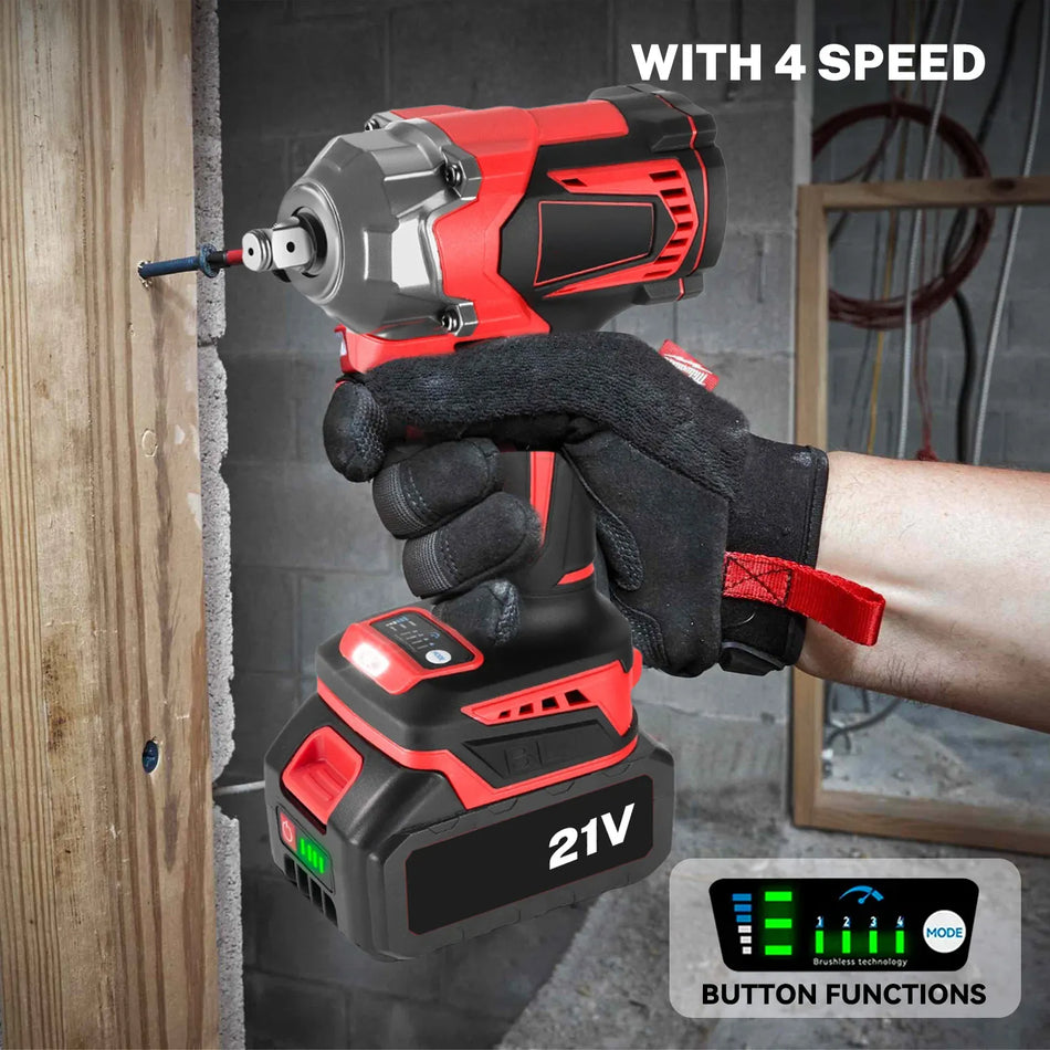 Chave de Impacto Sem Escovas 1200Nm 1/2 Polegada Makita 18V