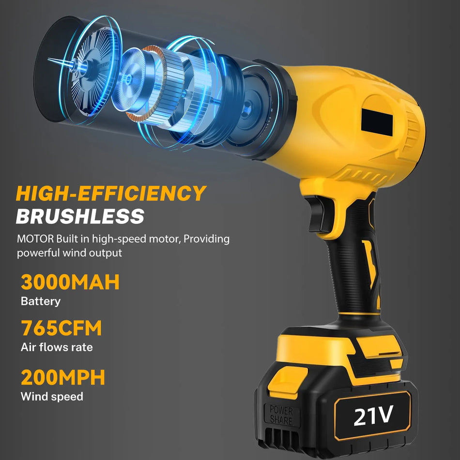 Soprador Sem Fios 3000W Sem Escovas 200 M Por Seg Makita Bateria