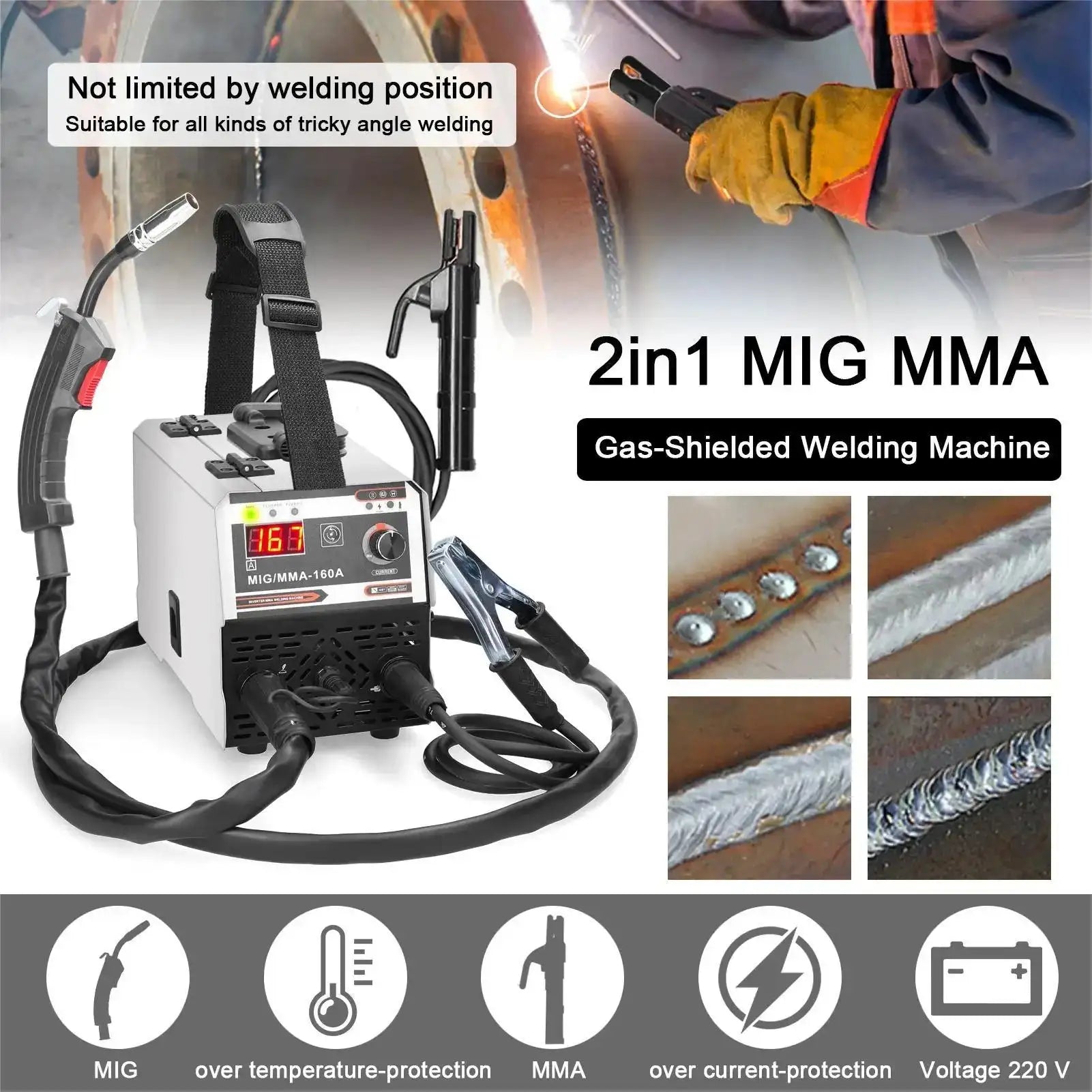 2In1 MIG MMA Welder CO2 Gas Shielded DC Inverter IGBT Tool
