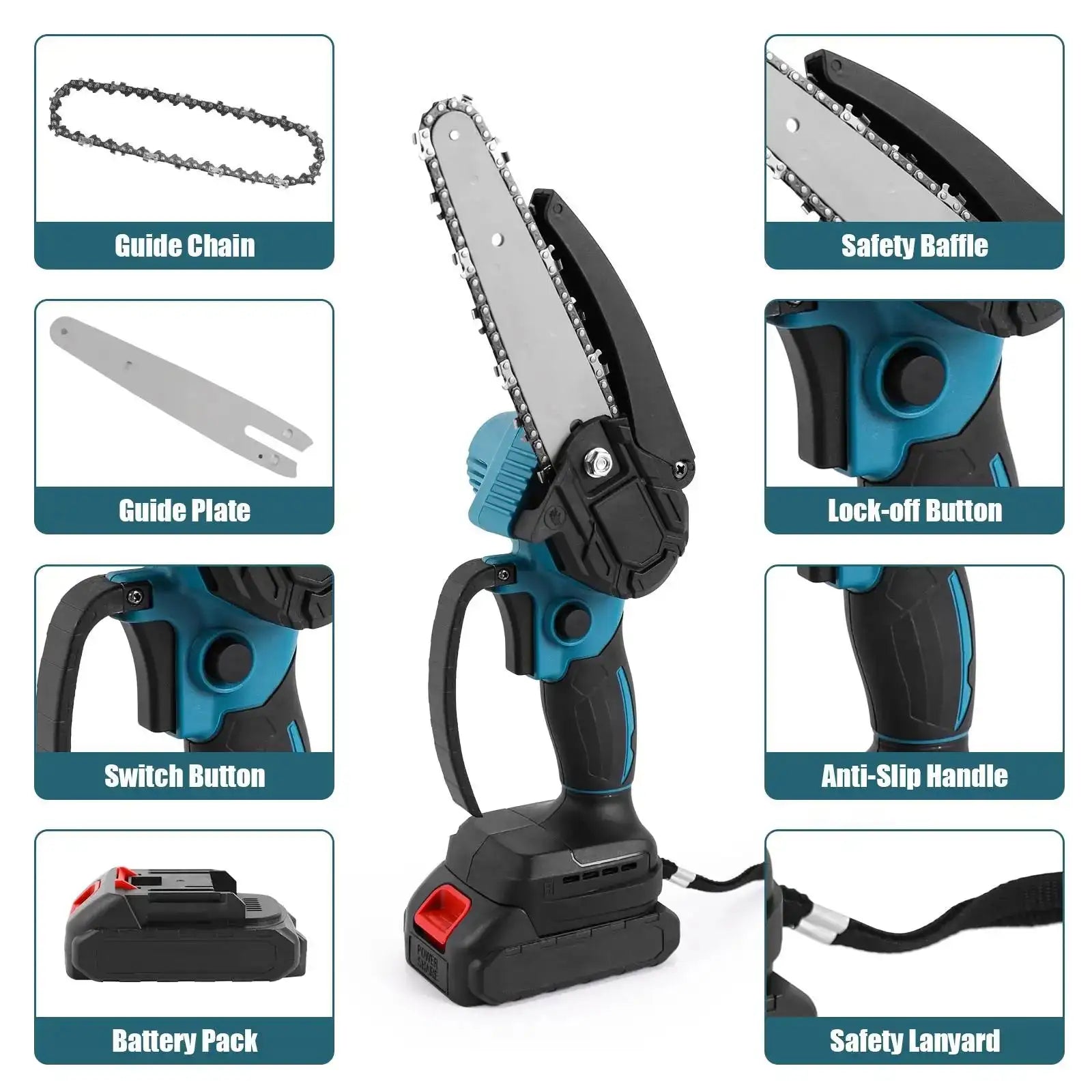 6 Inch Cordless Chainsaw 800W Portable For Makita 18V