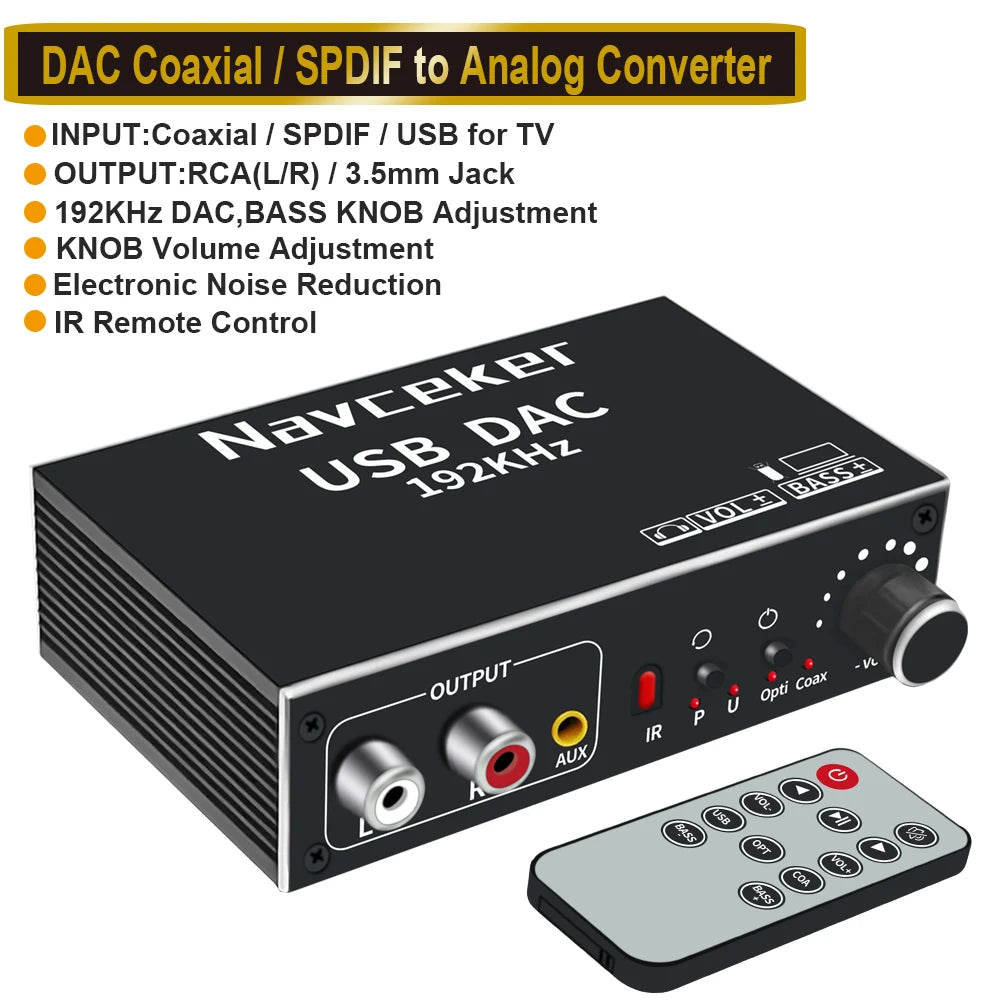 Navceker DAC Audio Converter with Bluetooth ZY-AL2 / Digital to Analog