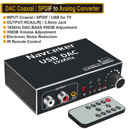 Navceker DAC Audio Converter with Bluetooth ZY-AL2 / Digital to Analog