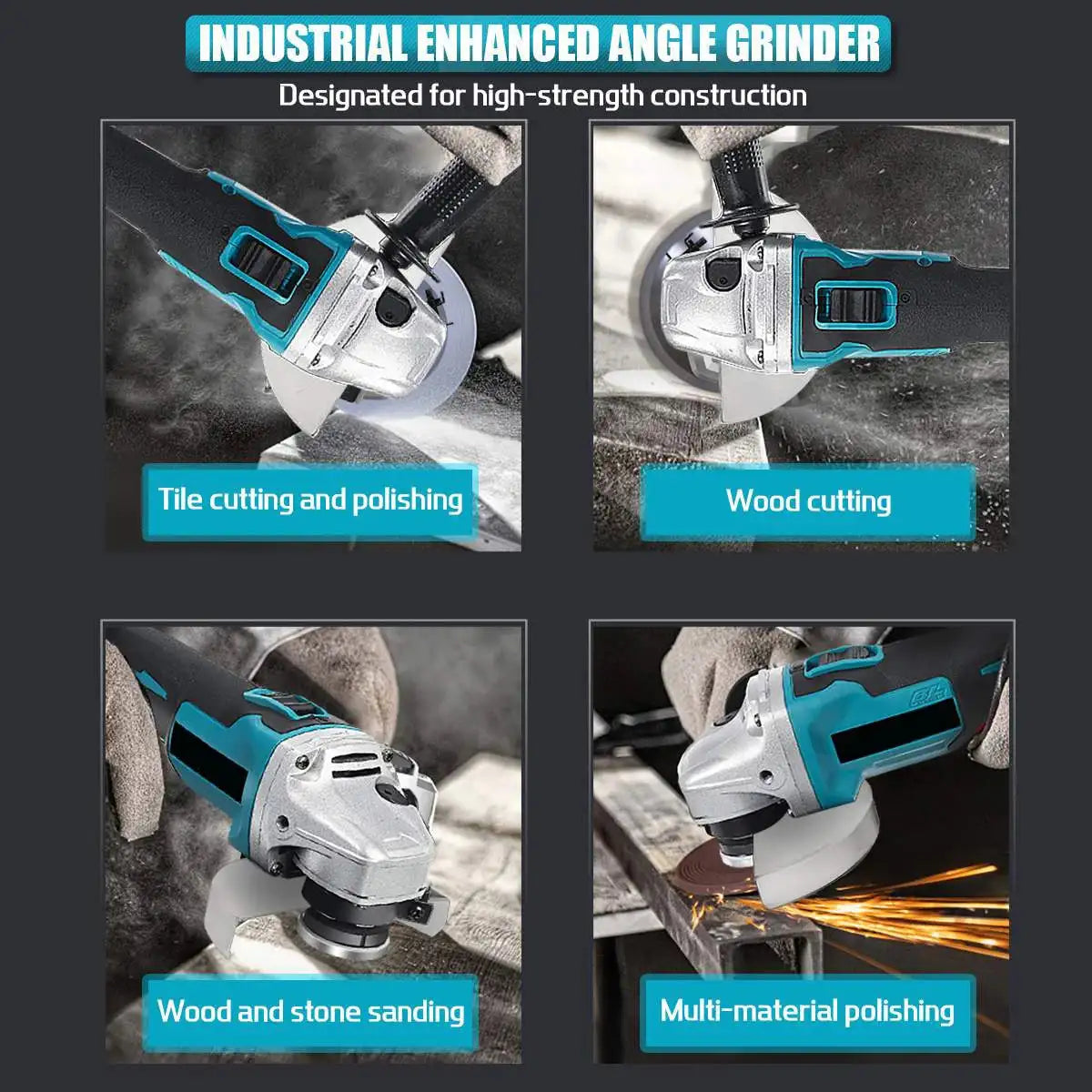 125mm Brushless Cordless Angle Grinder 4 Speed Woodworking