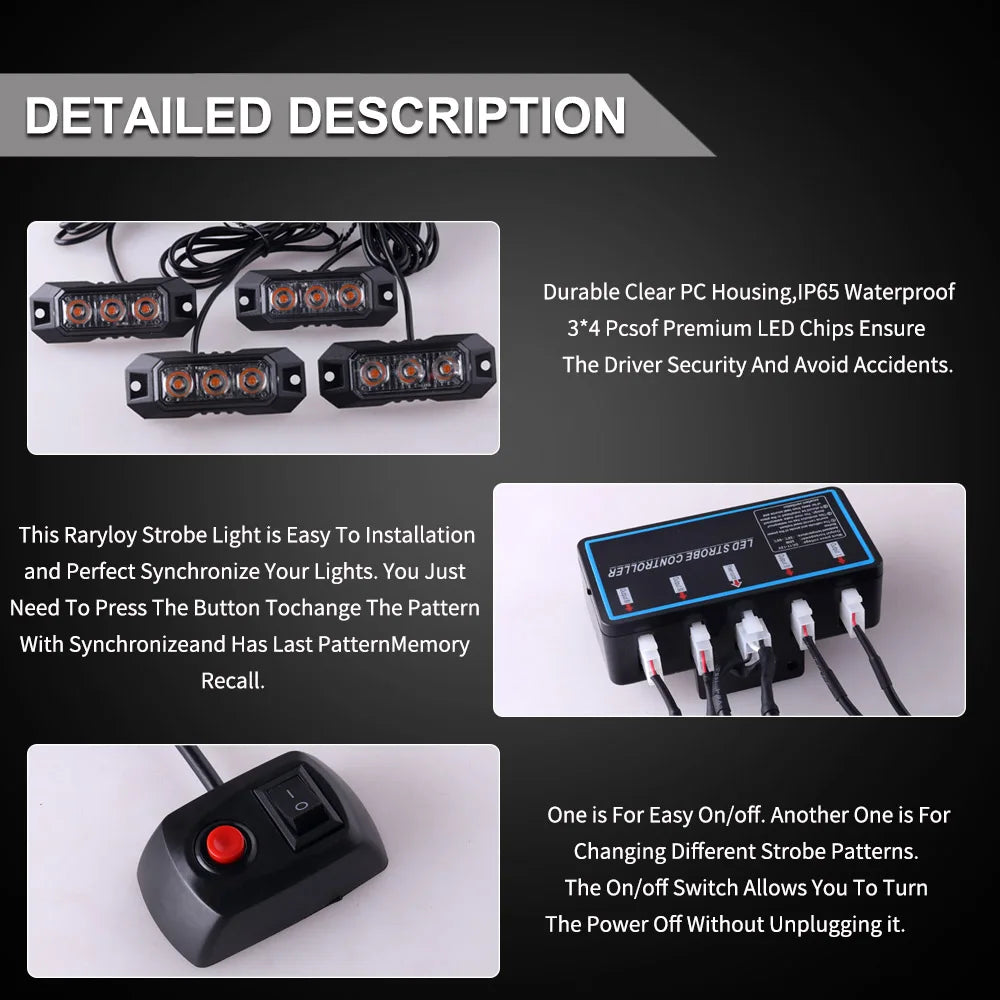 03K Flashing Light - Waterproof Vehicle Strobe Ultra Bright