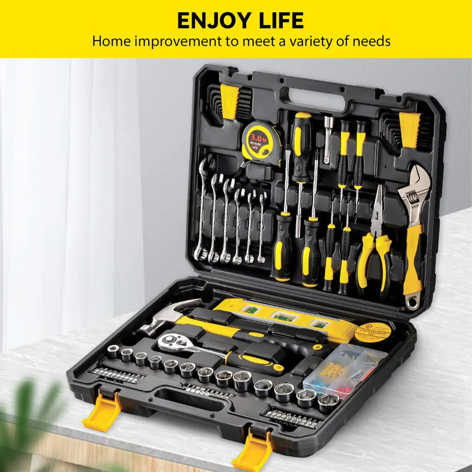 Conjunto de Ferramentas Domésticas de 108 Peças com Caixa de Plástico DWiusty