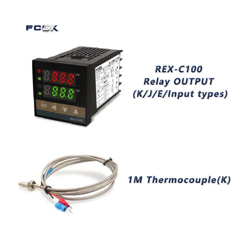 REX-C100 PID Temperature Controller &ndash; Accurate 400 Degree Control Set 2 Relay Output / 100-240V / CHINA