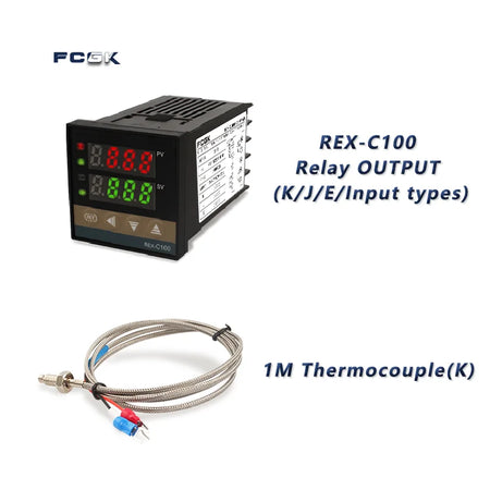 REX-C100 PID Temperature Controller &ndash; Accurate 400 Degree Control Set 2 Relay Output / 100-240V / CHINA