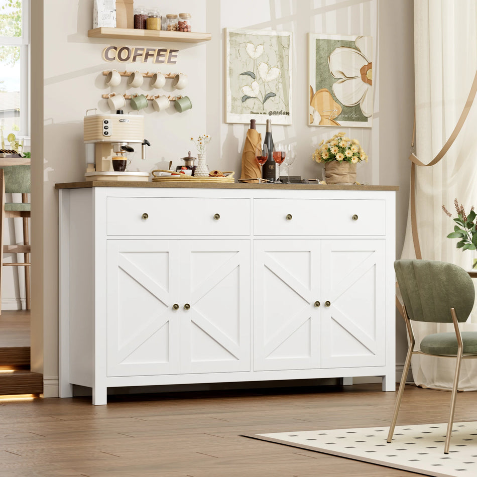 Гетон Белый Сторонний Шкаф 140см Хранение Столовая