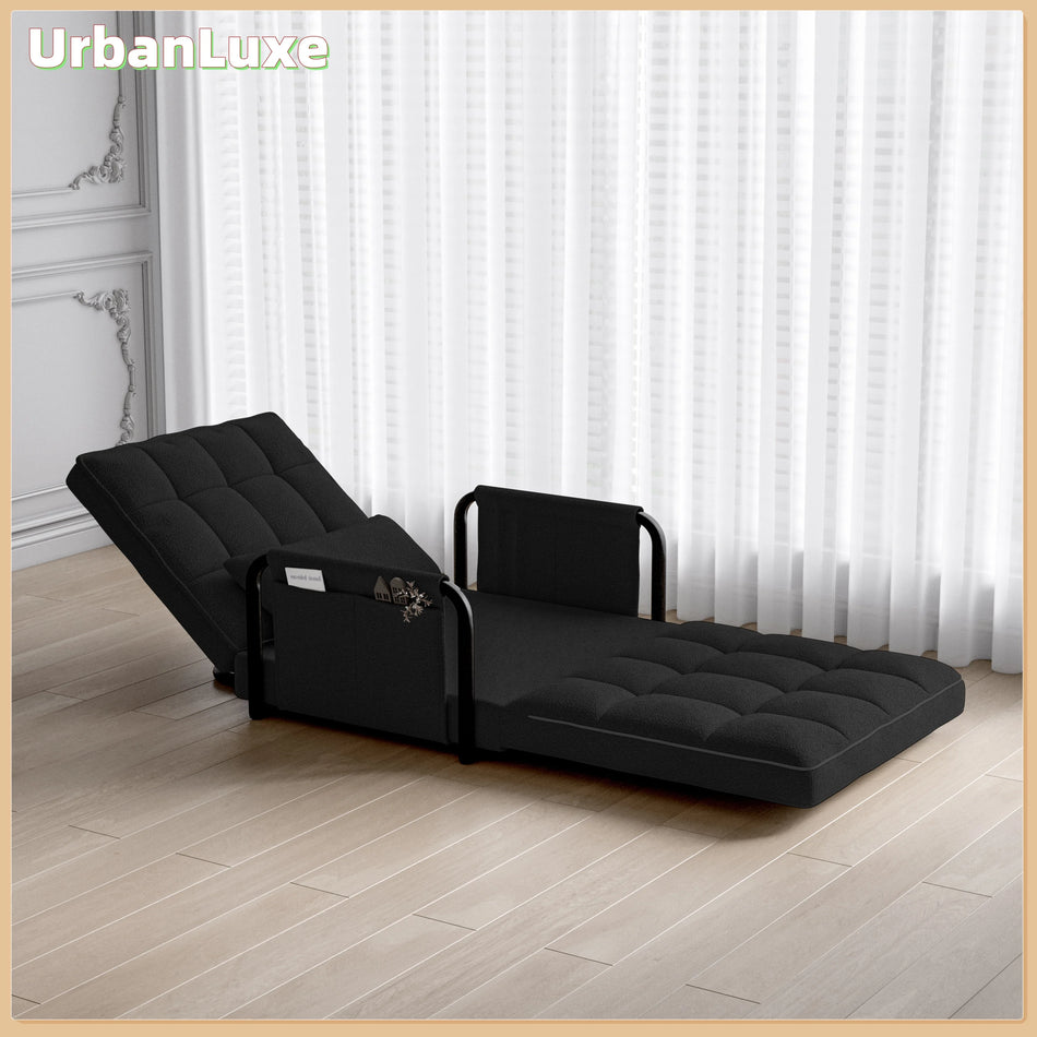 Городское роскошное кресло для отдыха с пятью уровнями регулировки из ламмскина черного цвета