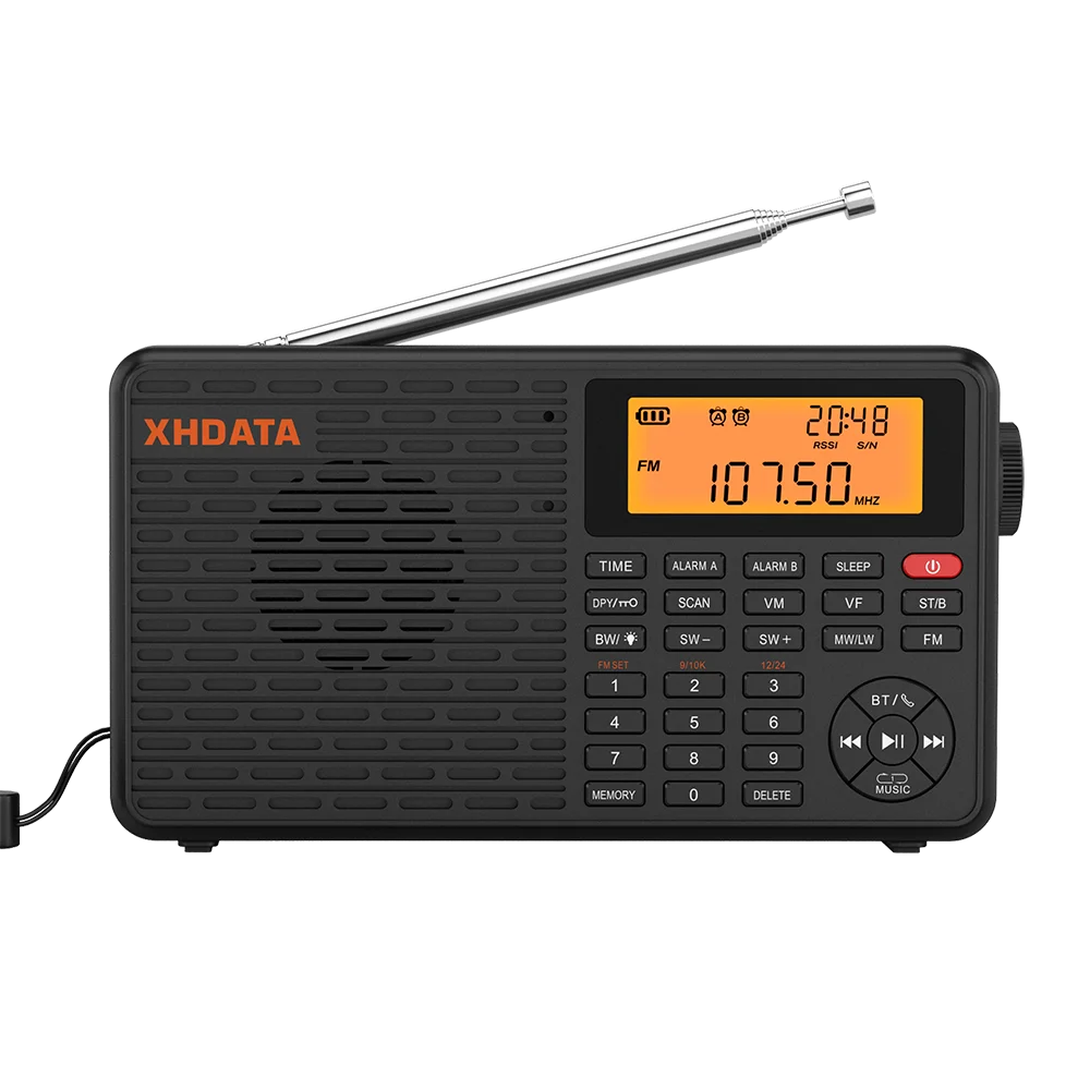 XHDATA D-109 Portable Bluetooth Radio with AM, SW, MW, FM Support