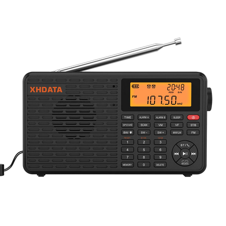 XHDATA D-109 Portable Bluetooth Radio with AM, SW, MW, FM Support