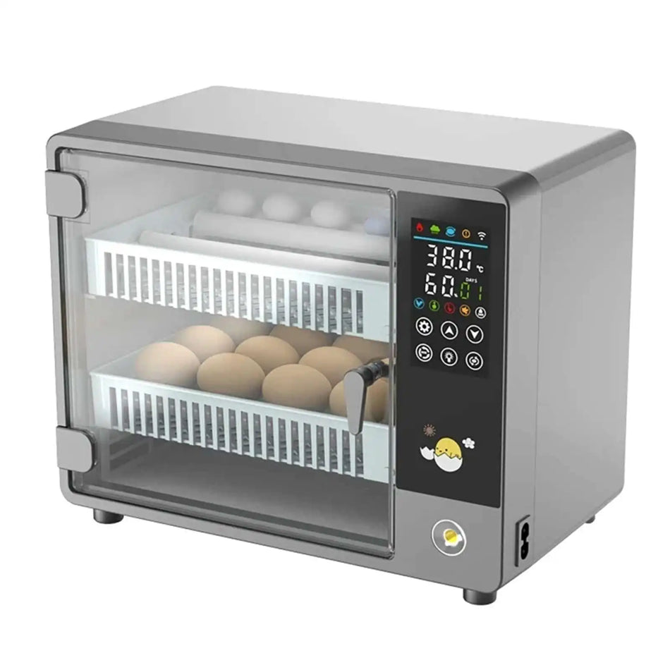 Incubadora de Huevos Tipo Cajón para 24 Huevos – Giro Automático de Huevos