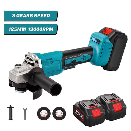 1000W Brushless 125mm Angle Grinder 3 Speeds For Makita 18V