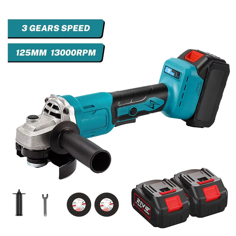 1000W Brushless 125mm Angle Grinder 3 Speeds For Makita 18V