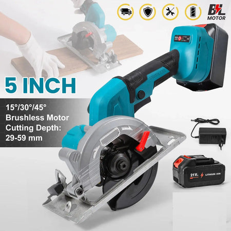 Brushless 125mm Cordless Circular Saw For Makita 18V With 1&times;Battery / Poland