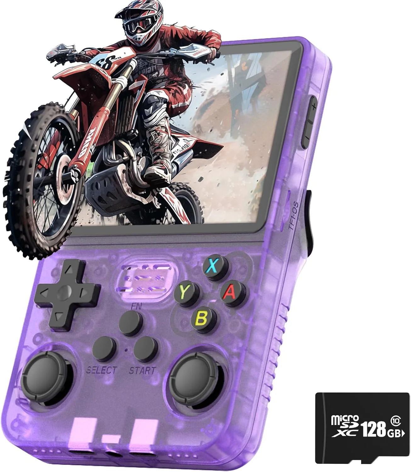 R36S Classic Retro Handheld Gaming Console with ARKOS - 15,000+ Games Purple 128G / CHINA
