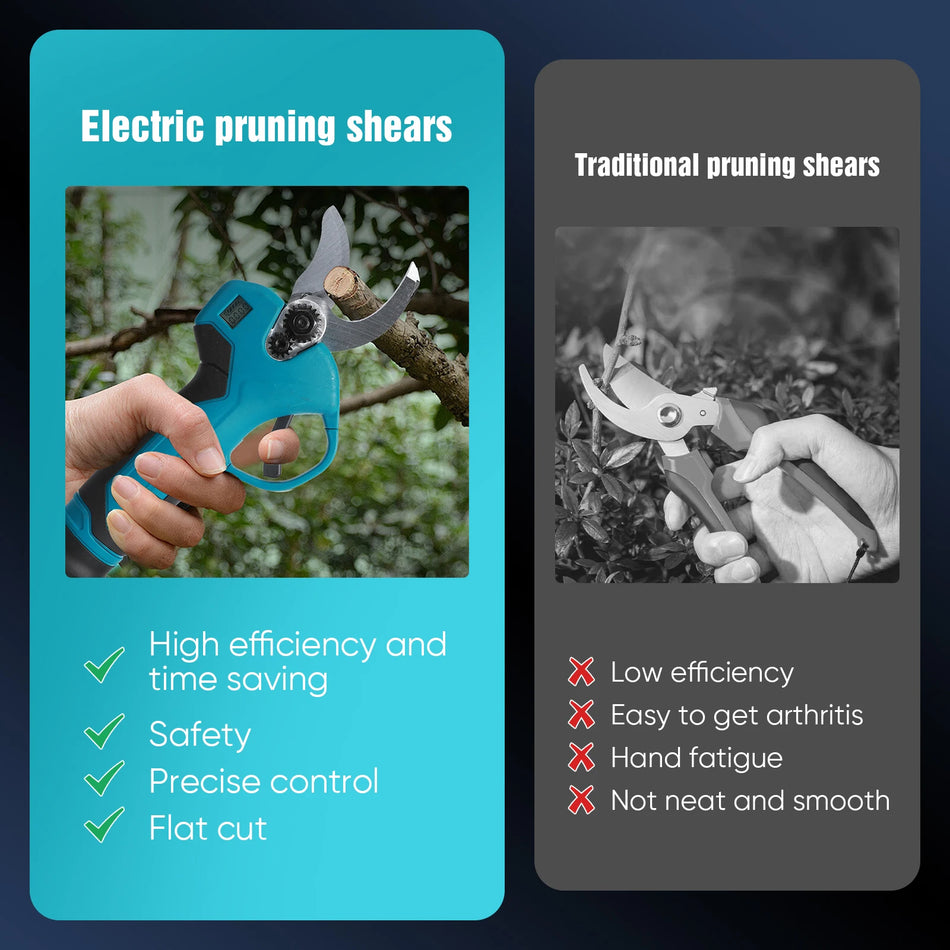 Podadora Elétrica Sem Fios e Sem Escovas com Duas Baterias de 21V