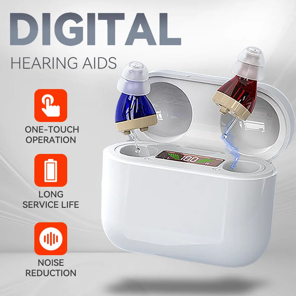 Elderly Rechargeable Wireless Hearing Aid With Display