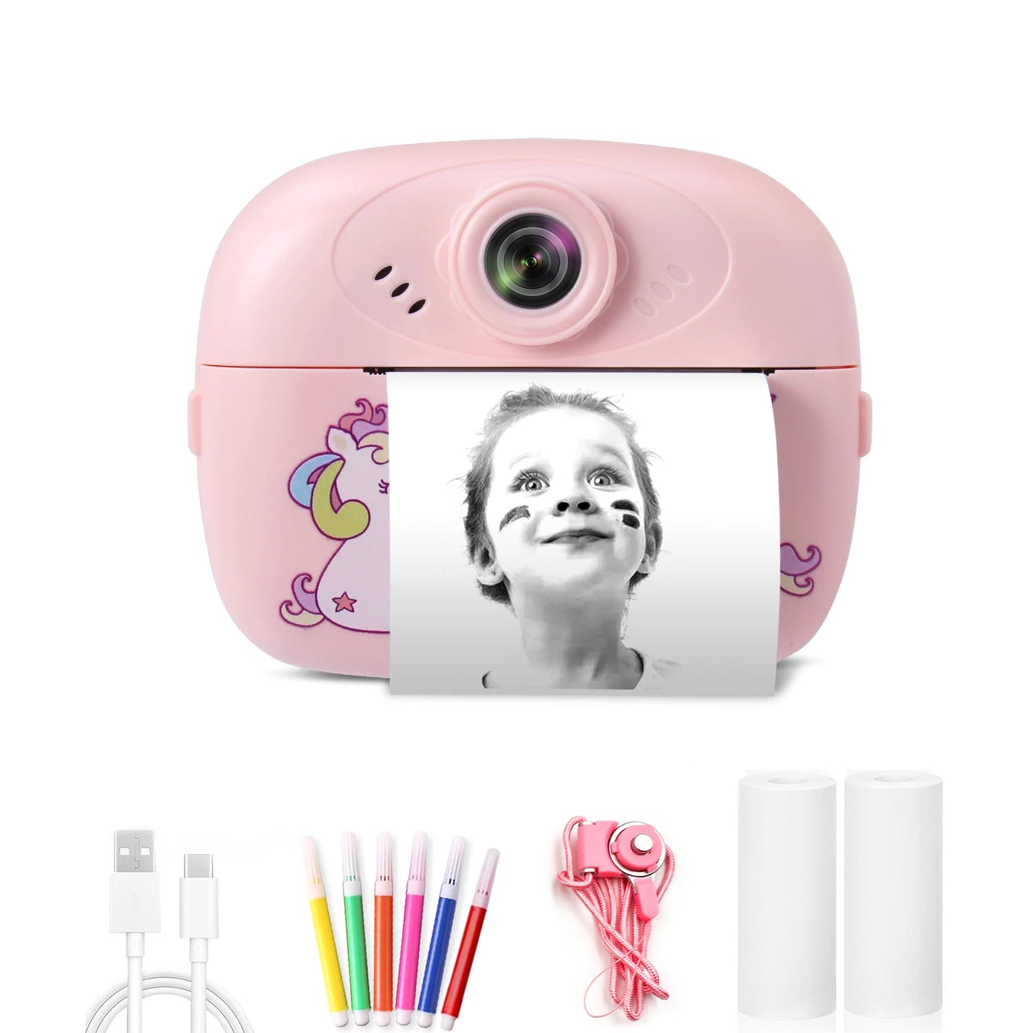 57mm Children's Mini Thermal Print Camera &ndash; Instant Prints 2 roll paper set 1