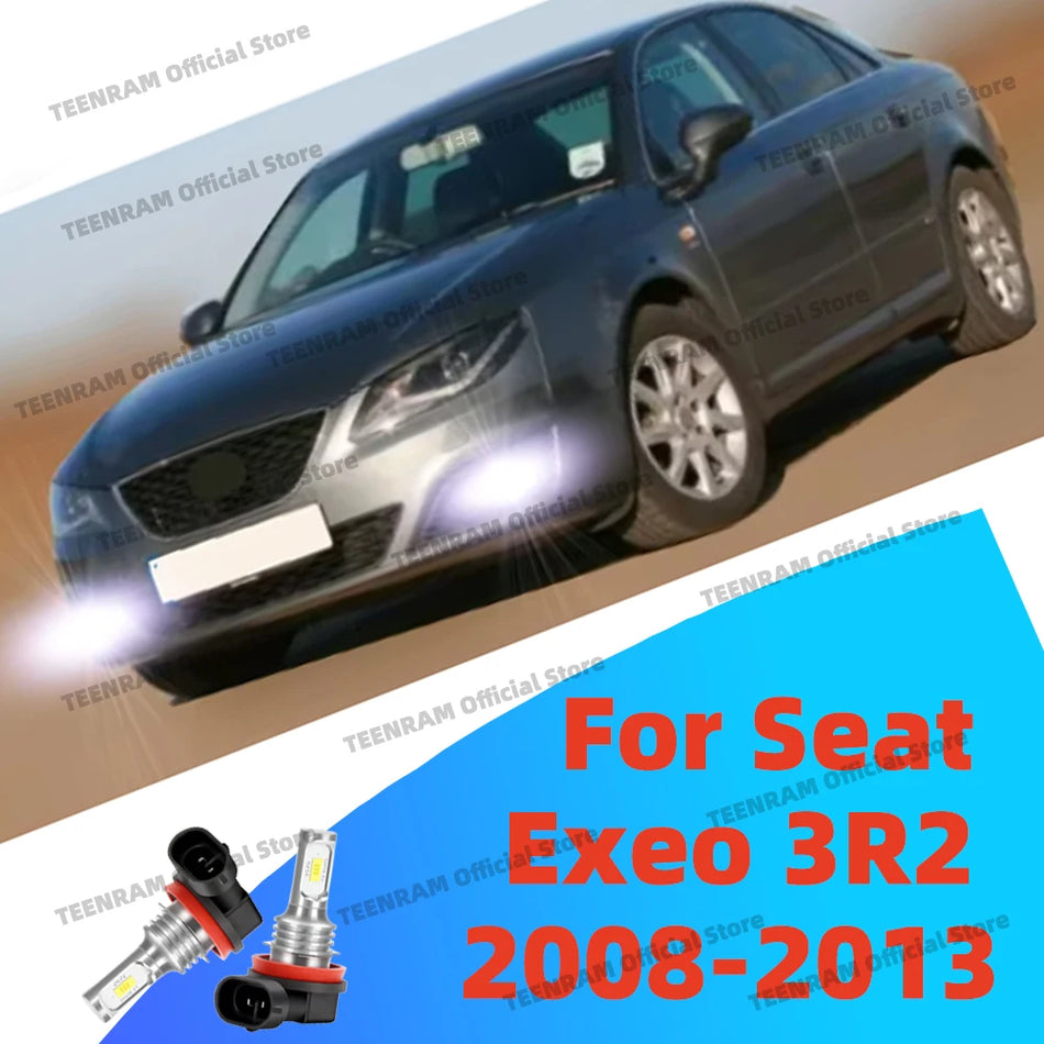 Lâmpadas LED para Luzes de Nevoeiro Frontais Seat Exeo com Canbus, 12V DRL, Par para Exeo 3R2 2008 a 2013