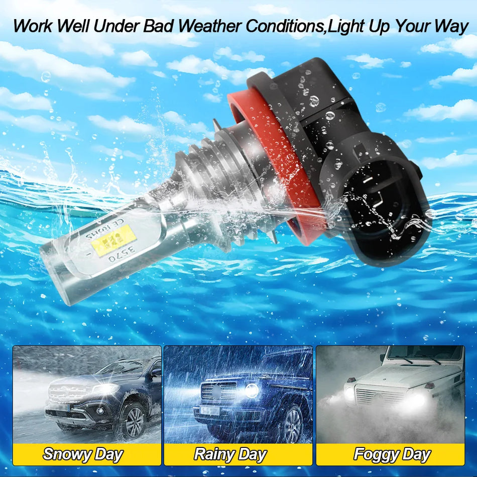 Lâmpadas LED para Luzes de Nevoeiro VW Golf 7 MK7 Canbus, Brancas, 12V, 15000LM/Par, Para Luzes de Nevoeiro Halogéneas