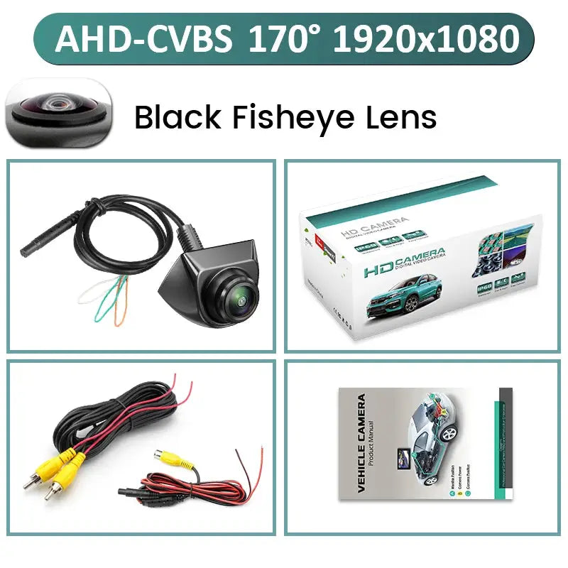 GreenYi AHD 1080P Vehicle Backup Camera, 360 Degrees Adjustable Fish Eye Lens Night Vision Waterproof Front/ Rear View Camera by InterCyprus Trading Ltd