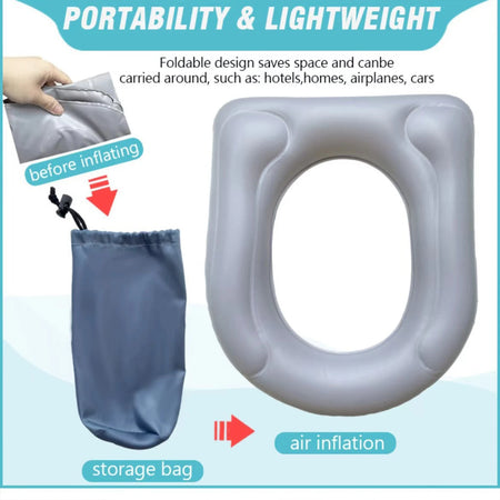 PVC Inflatable Toilet Seat Cushion - Travel Comfort Plus